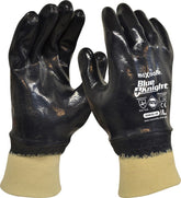 Maxisafe Blue Knight Nitrile Fully Dipped Gloves With Knit Wrist (12 Pairs)